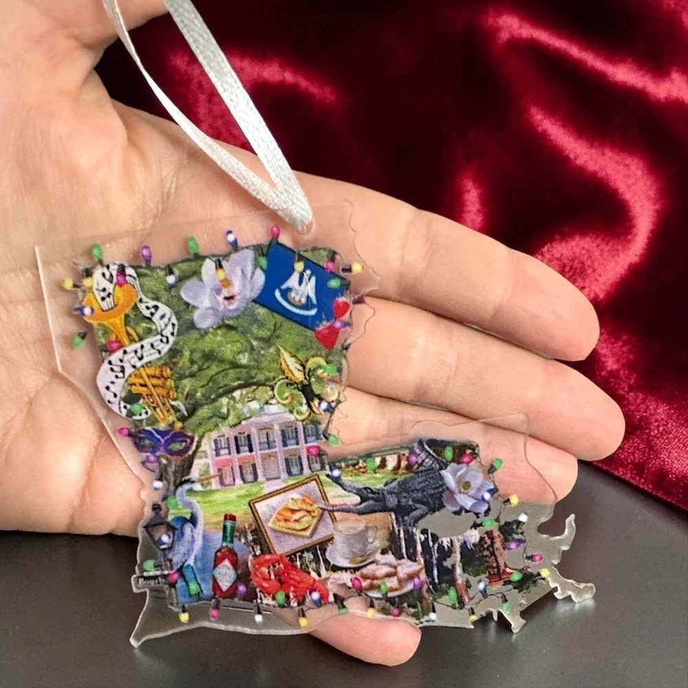 Louisiana Christmas Ornament NOLA State Holiday Decor Cajun Gift